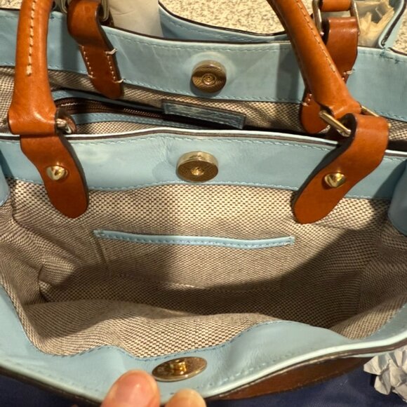 Dooney & Bourke Light Blue Leather Handbag - Picture 13 of 15